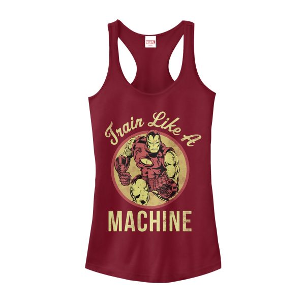 Junior’s Marvel Iron Man Train Like a Machine Racerback Tank Top