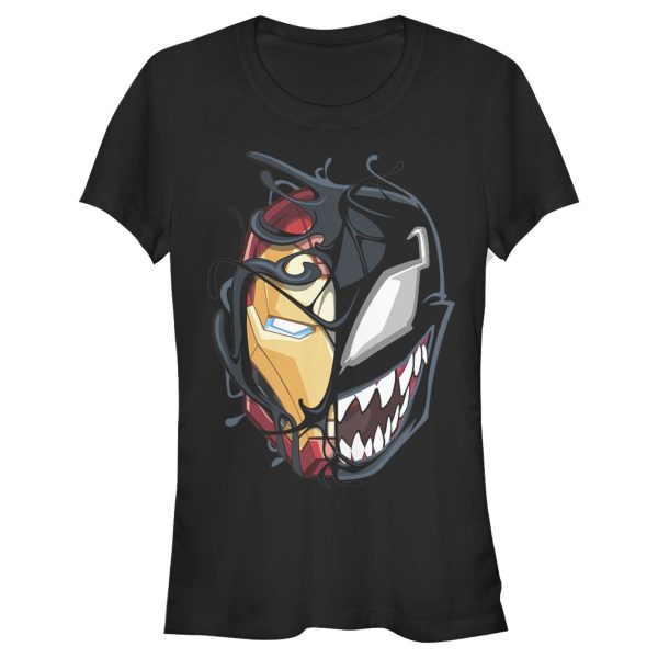 Junior’s Marvel Iron Man Venom Mask Split T-Shirt