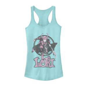 Junior’s Marvel Loki Mischief Racerback Tank Top