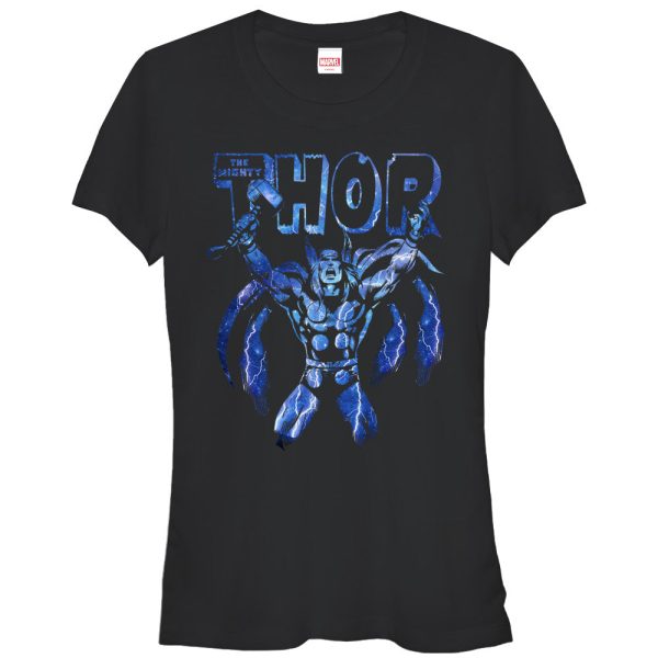 Junior’s Marvel Mighty Thor Electric Current T-Shirt