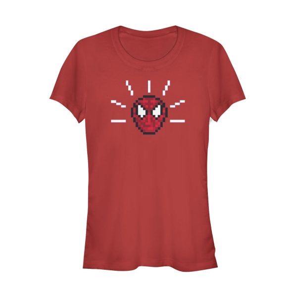 Junior’s Marvel Pixelated Spider-Man Mask T-Shirt