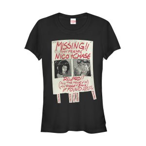 Junior’s Marvel Runaways Missing Poster T-Shirt