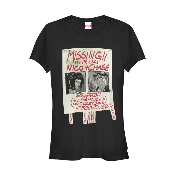 Junior’s Marvel Runaways Missing Poster T-Shirt