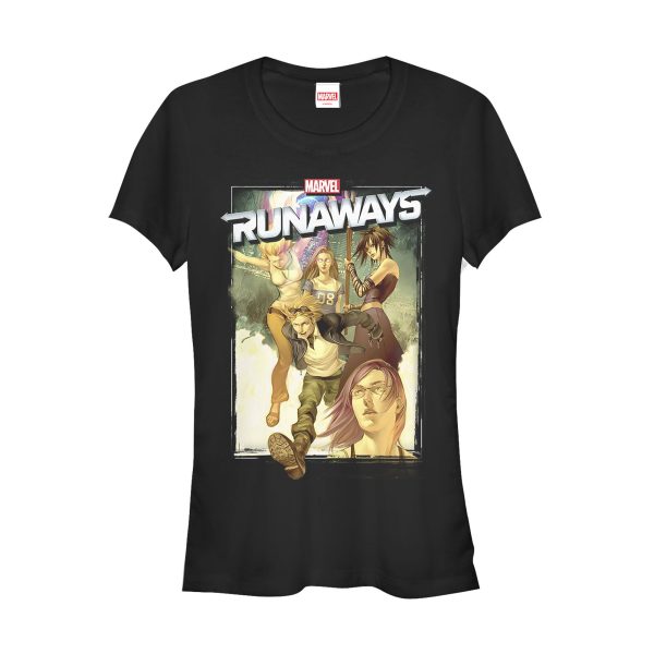 Junior’s Marvel Runaways Watercolor Poster T-Shirt