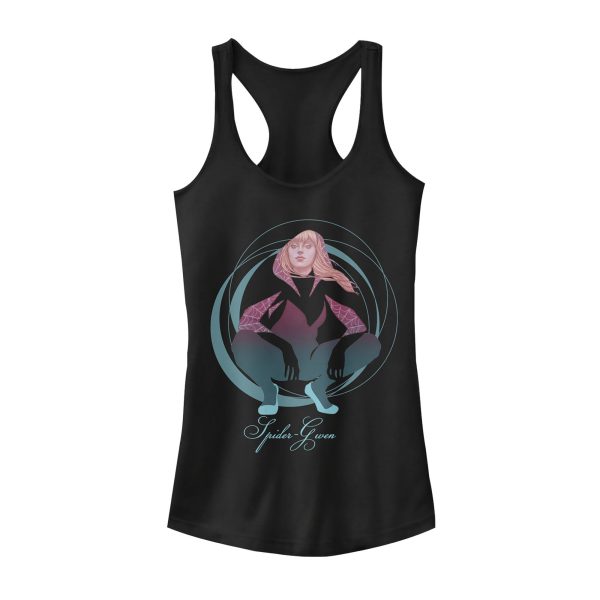 Junior’s Marvel Spider-Gwen Swirl Cutout Racerback Tank Top