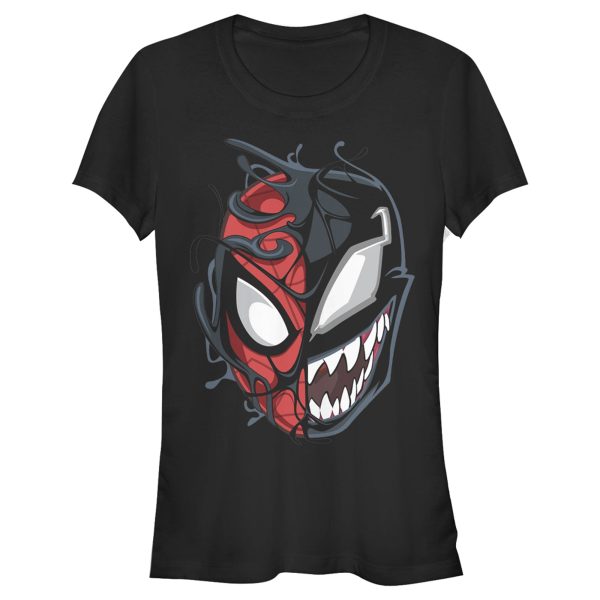 Junior’s Marvel Spider-Man Venom Mask Split T-Shirt