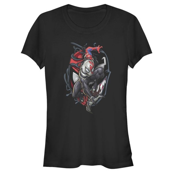 Junior’s Marvel Spider-Man Venom Mask Symbol T-Shirt