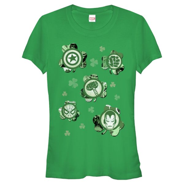 Junior’s Marvel St. Patrick’s Day Clover Icon T-Shirt