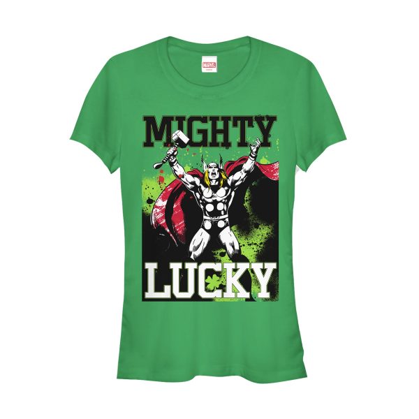 Junior’s Marvel St. Patrick’s Day Mighty Lucky Thor T-Shirt