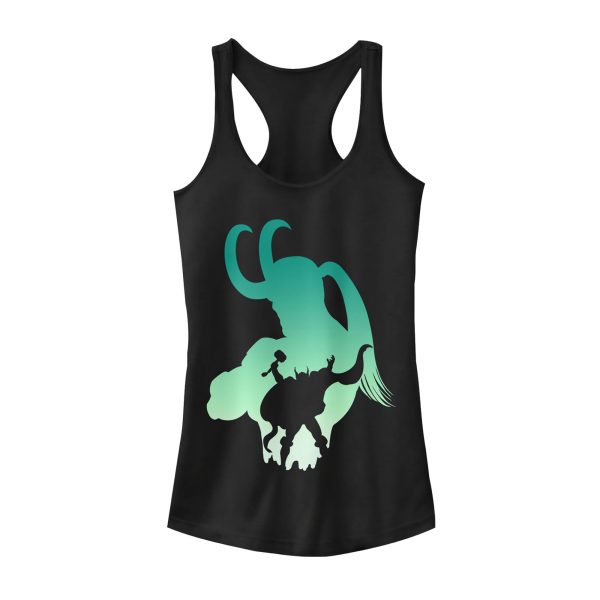 Junior’s Marvel Thor and Loki Silhouette Racerback Tank Top