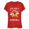 Junior’s Marvel Valentine Iron Man Invincible Love T-Shirt