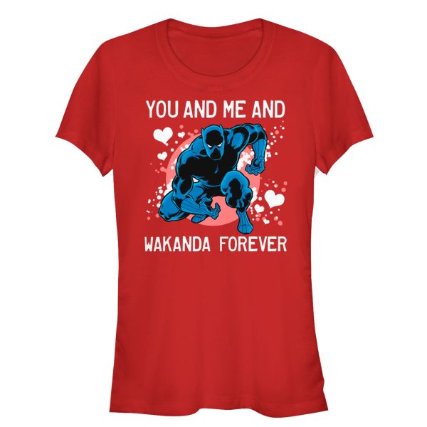 Junior’s Marvel Valentine Panther Wakanda Forever T-Shirt