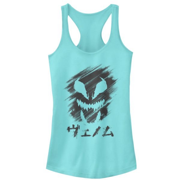 Junior’s Marvel Venom Kanji Character Smudge Racerback Tank Top