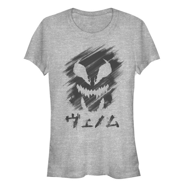 Junior’s Marvel Venom Kanji Character Smudge T-Shirt