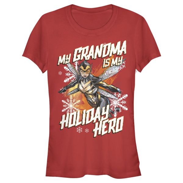 Junior’s Marvel Wasp Grandma Holiday Hero T-Shirt