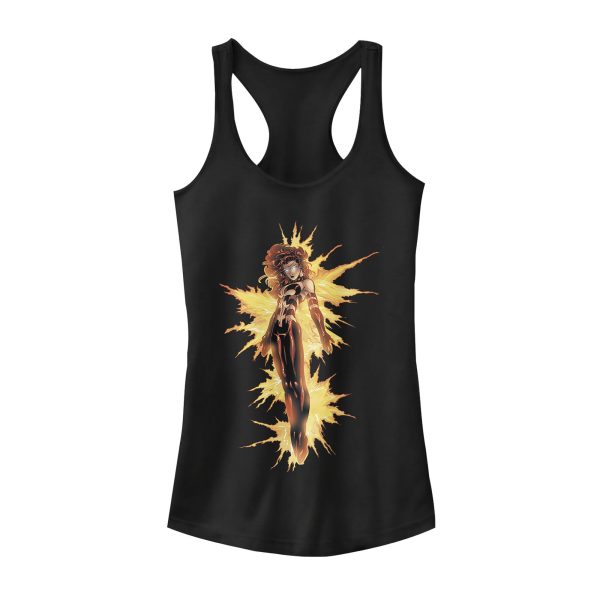 Junior’s Marvel X-Men Jean Grey Flame Racerback Tank Top