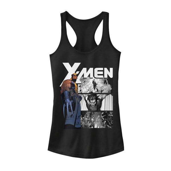 Junior’s Marvel X-Men Wolverine Panels Racerback Tank Top