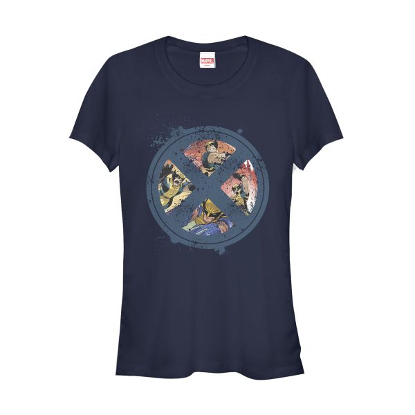 Junior’s Marvel X-Men Wolverine Splatter Logo T-Shirt