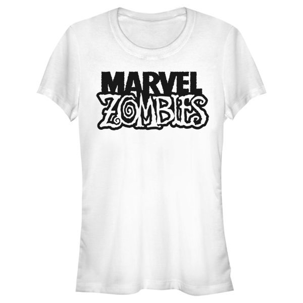 Junior’s Marvel Zombies Gray Grayscale Logo T-Shirt