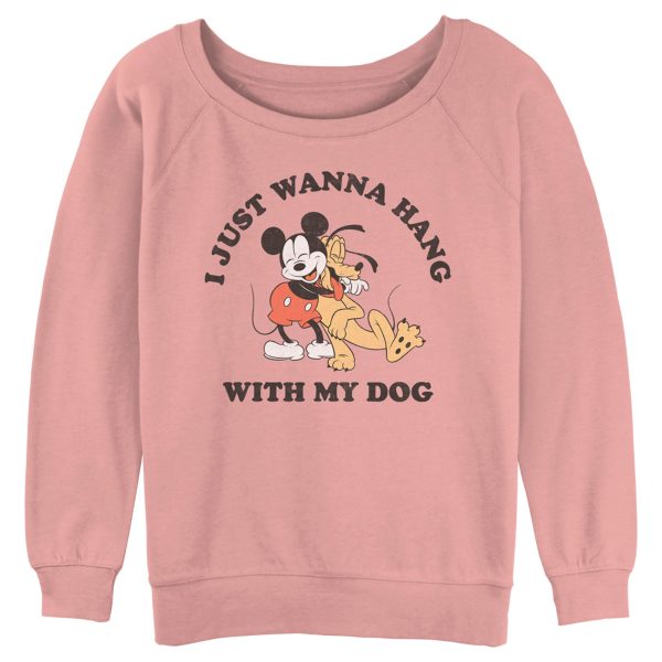 Junior’s Mickey & Friends I Just Wanna Hang with my Dog Pluto Sweatshirt