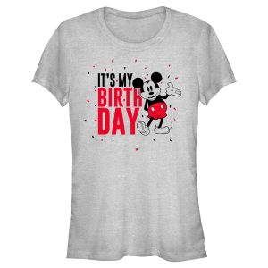 Junior’s Mickey & Friends It’s My Birthday Retro Mouse T-Shirt