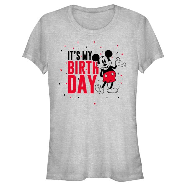 Junior’s Mickey & Friends It’s My Birthday Retro Mouse T-Shirt