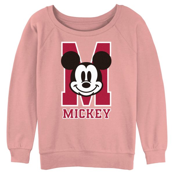 Junior’s Mickey & Friends M Collegiate Mickey Logo Sweatshirt