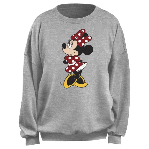 Junior’s Mickey & Friends Polka Dot Minnie Portrait Sweatshirt