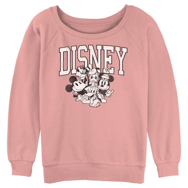 Junior’s Mickey & Friends Retro Black and White Group Sweatshirt