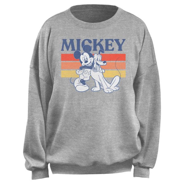 Junior’s Mickey & Friends Retro Pluto and Mickey Sweatshirt