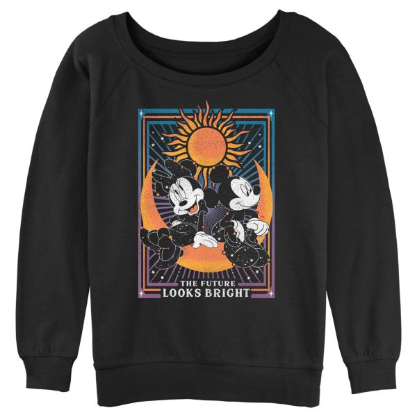 Junior’s Mickey & Friends The Future Looks Bright Mickey and Minnie Tarot Card Sweatshirt