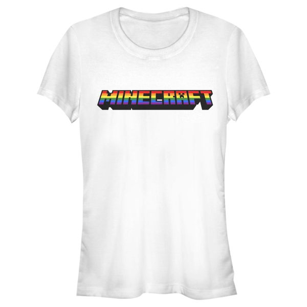 Junior’s Minecraft Rainbow Logo T-Shirt