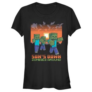 Junior’s Minecraft Sun’s Down Zombies Around T-Shirt
