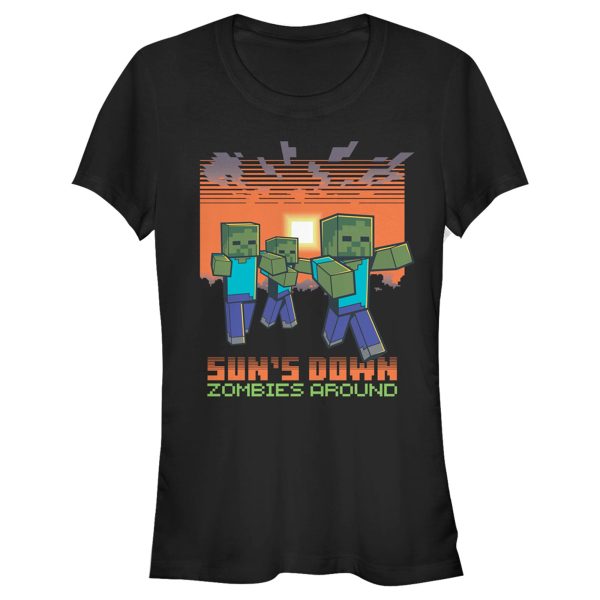 Junior’s Minecraft Sun’s Down Zombies Around T-Shirt