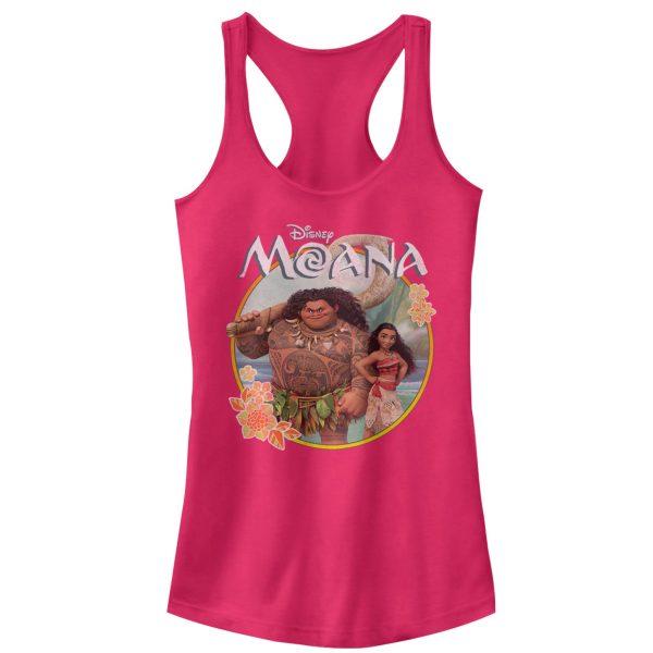 Junior’s Moana & Maui Circle Racerback Tank Top