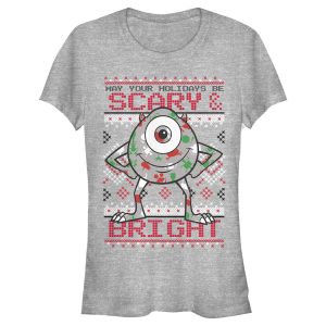 Junior’s Monsters Inc Mike Wazowski Holidays T-Shirt