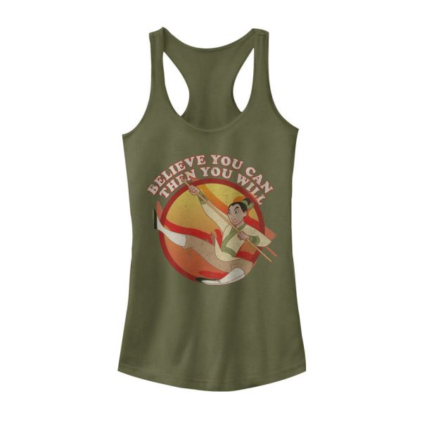 Junior’s Mulan Believe You Can Racerback Tank Top