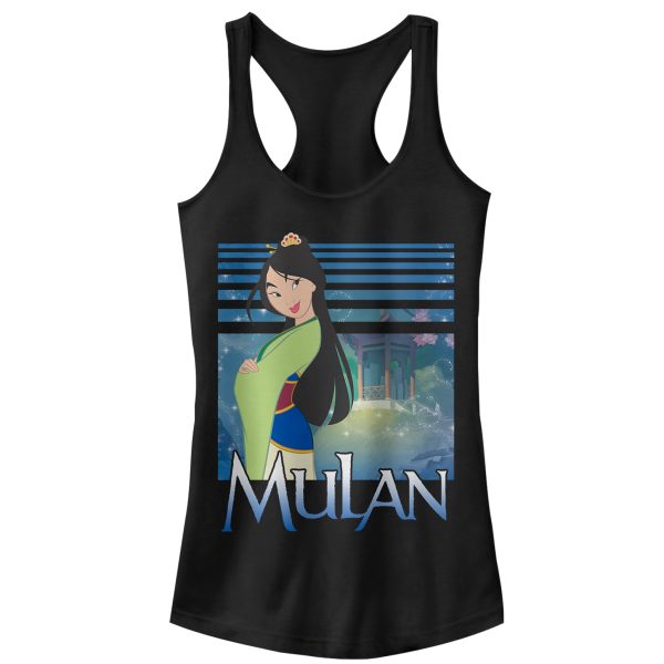 Junior’s Mulan Garden Blossom Racerback Tank Top