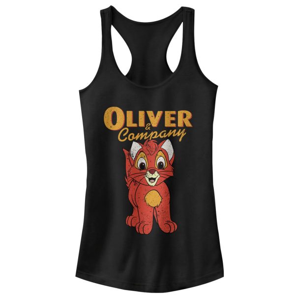 Junior’s Oliver & Company Kitten Portrait Racerback Tank Top