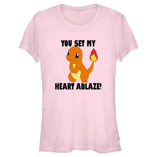 Junior’s Pokemon Charmander You Set My Heart Ablaze T-Shirt