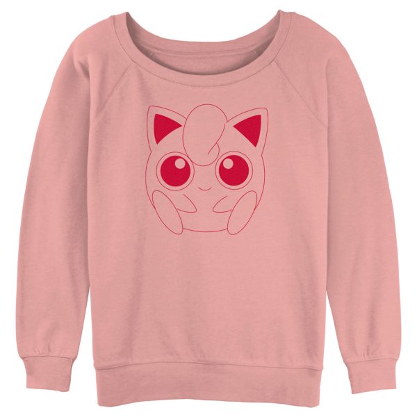 Junior’s Pokemon Jigglypuff Line Art Face Sweatshirt