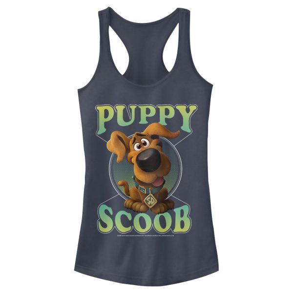 Junior’s Scooby Doo Puppy Circle Racerback Tank Top