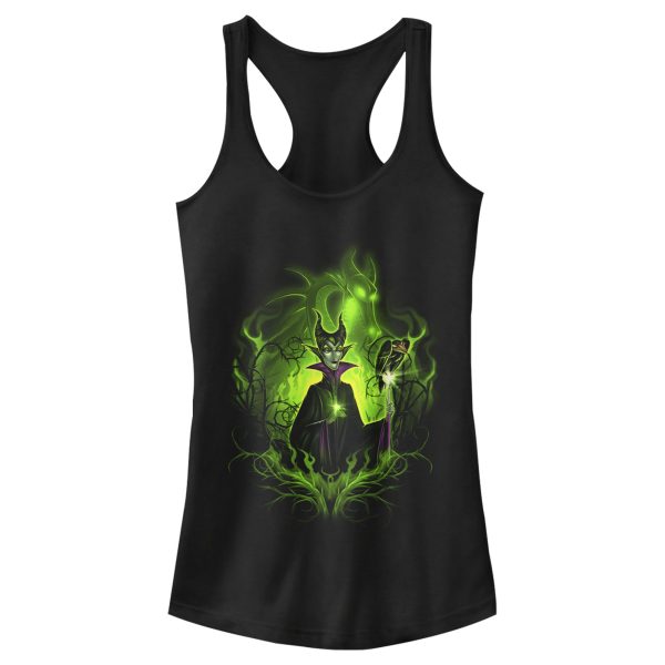 Junior’s Sleeping Beauty Dark Detailed Maleficent Racerback Tank Top