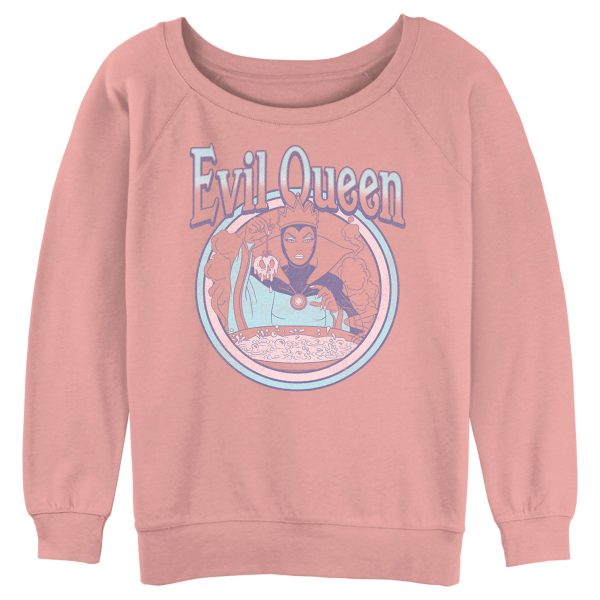 Junior’s Snow White and the Seven Dwarfs Evil Queen Pastel Logo Sweatshirt