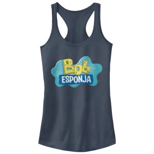 Junior’s SpongeBob SquarePants Spanish Logo Racerback Tank Top