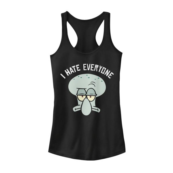 Junior’s SpongeBob SquarePants Squidward Hates Everyone Racerback Tank Top