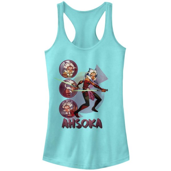 Junior’s Star Wars Forces of Destiny Ahsoka Circle Racerback Tank Top