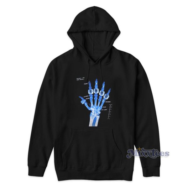 Patient Kobe Bryant Skeleton Hand Hoodie