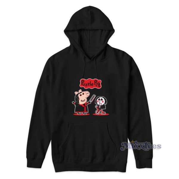 Puzzle Horror Pig Peppa Hoodie for Unisex