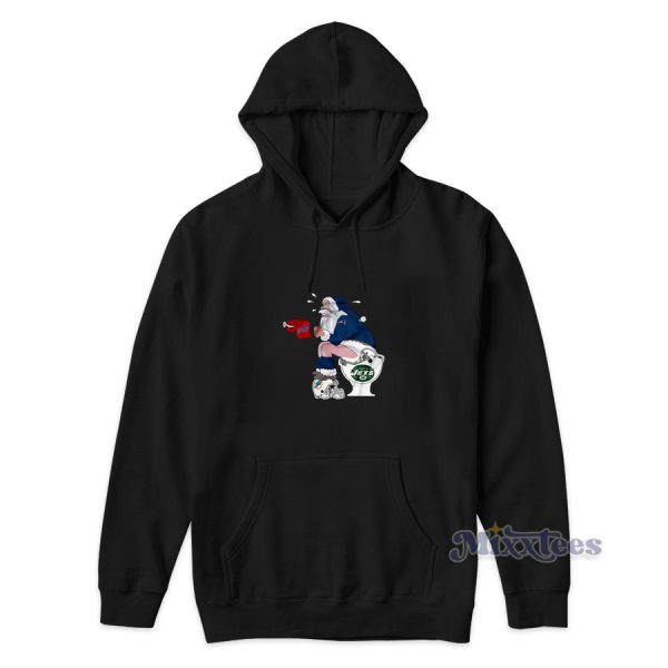 Santa Sitting On New York Jets Helmet Hoodie